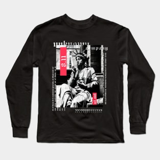 The statue of liberty smoking | alternative clothing | gothic | grunge | dark | black and white Long Sleeve T-Shirt